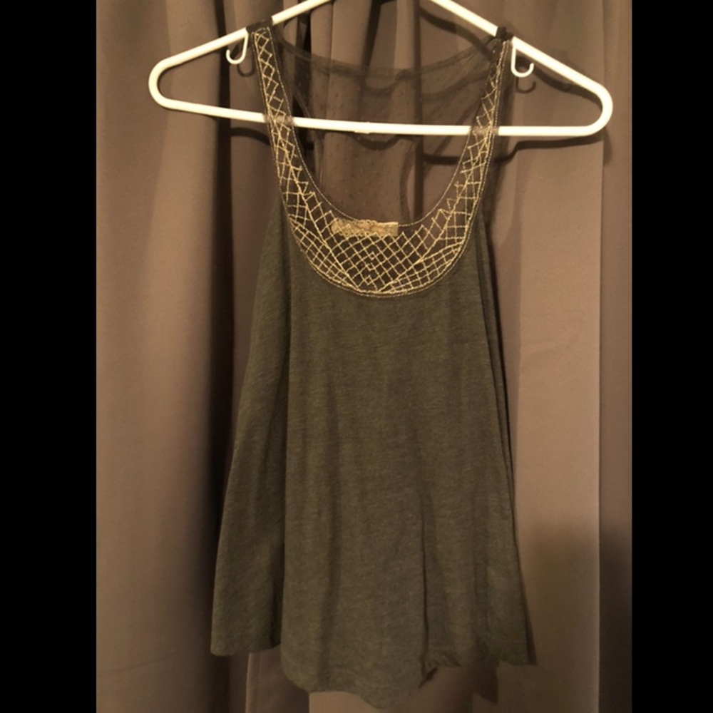 Gold and gray tank top
